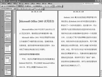 Word 2003的新颖“阅读版式”