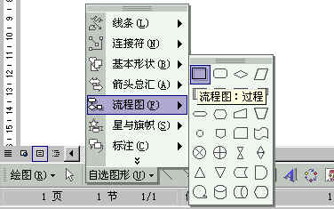 用Word XP绘制流程图