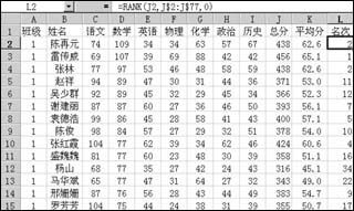 用EXCEL轻松的处理学生成绩