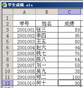 EXCEL进行学生成绩管理